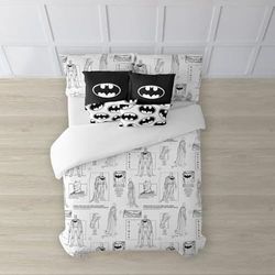 BELUM | Housse de couette Batman | Housse de couette avec boutons | Housse de couette 100% coton | Housse de couette de qualité | Housse de couette (lit de 80 (140 x 200 cm)