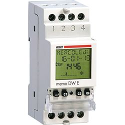 VEMER VP871800 Temporizador Horario Digital, Interruptor con Programación Diaria o Semanal, Instalación en Carril DIN, Blanco