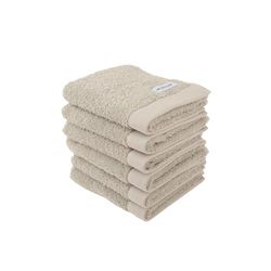 TOM TAILOR Essuie-mains, Lot de 6, 30 x 50 cm, 100% coton / éponge, avec attache et étiquette avec logo, COLOR BATH TOWEL Beige (Sunny Sand)