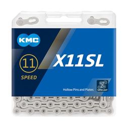 KMC 12nr DLC Black X11SL Chaîne 11 Vitesses 1/2" x 11/128", 118 maillons, argenté Unisexe-Adulte, Siehe Produktbeschreibung