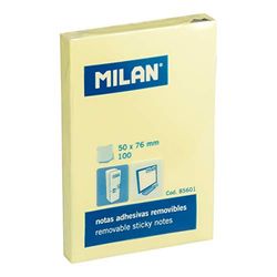 Milan Karteczki samoprzylepne 50x76 mm zólte, 100 sztuk: 85601