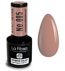 LA ROSA UV LED Smalto Gel Hybrid Color CREMA - A Lunga Durata e Molto Facile da Applicare, Perfetto per la Nail Art - Fai da Te a Casa o in Salone - 9 ml (Bruno rosato)