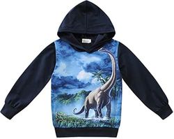 CM-Kid Pluche, Maglie Girocollo, pullover voor kinderen, baby's, B Zwart - Dinosaurus, 2-3 años