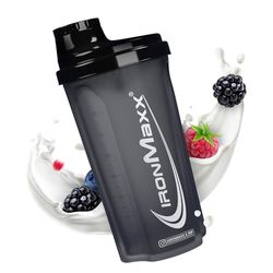 IronMaxx Protein Shaker - Preto noite 700 ml, misturador de proteínas com tampa de rosca, peneira e escala de medição, à prova de fugas, adequado para máquina de lavar louça e sem plastificantes BPA