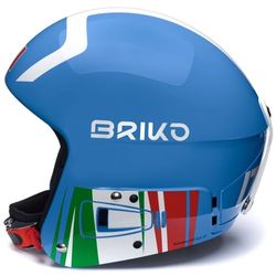 Briko VULCANOFIS6.8JR-Italia Casco Unisex Niño SHINYSCIENCEBLUE-White, XS