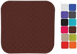 MSV Alfombrilla de Ducha prémium para bañera, antibacteriana, Antideslizante, con ventosas, Color marrón, Aroma a Rosas, Aprox. 54 x 54 cm, Lavable a máquina a 60 Grados