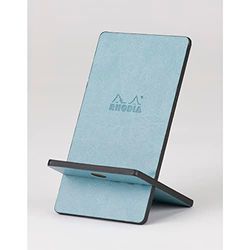 RHODIA 194421C - Support pour Téléphone Mobile Eau - 8 x 8,5 x 13 cm - Extérieur Simili Cuir - Collection Home Office rama - Organisation de Bureau & Rangement Design