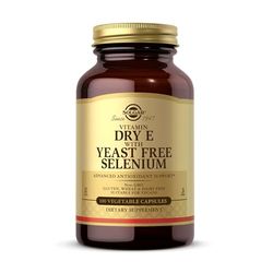 Solgar Vitamin E with Yeast Free Selenium Vegetable Capsules - Pack of 100 - Hair and Nails - Vegan