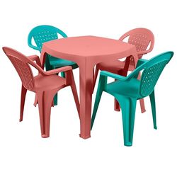 GARDENIA Set Baby Table + 4 Chaises en Résine