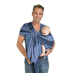 Hoppediz Ring-Sling, Porte-bébé pour les Nouveau-nés et Bébés, Écharpe de portage avec deux anneaux en aluminium, 0-36 mois, 3-20 kg, Oslo