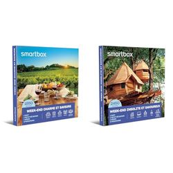 Smartbox - Coffret Cadeau Couple - Week-End Charme et Saveurs & Coffret Cadeau Week-End Insolite et Savoureux - Idée Cadeau Originale - Une Nuit avec Petit-déjeuner et dîner pour 2