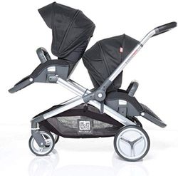 Red Castle - Kinderwagen Evolutwin, 2 plaatsen, zwart