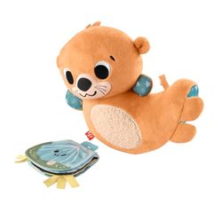 Fisher-Price Rozkołysana Wyderka 2 w 1 Poduszeczka pod brzuszek z mięciutką książeczką do zabawy na brzuszku dla niemowląt, HXG96