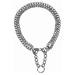 Trixie Chromed Double Row Semi-Choke Chain with Strain Relief, 60 cm x 2.5 mm