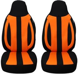 BREMER SITZBEZÜGE Measure Pilot Car Seat Covers Compatible with BMW X1 F48 Driver & Passenger from 2015 / Car Seat Covers Protective Cover Set Car Seat Covers Pack of 2 in Black/Orange
