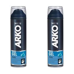 Arko Men Cool Shaving Gel 200ml - Smooth & Comfortable Shave for Sensitive Skin (Pack of 2)