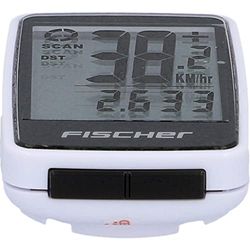 FISCHER Funk Slim fietscomputer, fietscomputer, multifunctionele fietscomputer, draadloos, 24 functies, wit