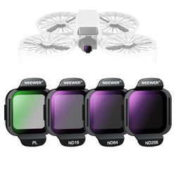 NEEWER Filtros ND Set Compatible con dji Flip Drone (Paquete de 4), ND16 ND64 ND256 PL Snap On Multicoated HD Vidrio Optico Densidad Neutra Kit Accesorios Filtro Lente Polarizador Circular, FL-N33