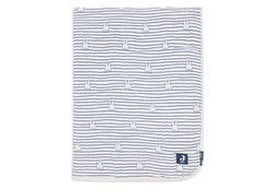 Jollein Couverture pour bébé Miffy Stripe Navy, 75 x 100 cm, 100% Coton, pour Berceau de bébé, Couverture en Mousseline, tog 0,5, certifiée Oeko-Tex
