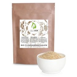 Bucce di psillio organico MeaVita, puro al 99%, (1 x 1000g) Bucce di psillio indiano, ad alto contenuto di fibre e vegano