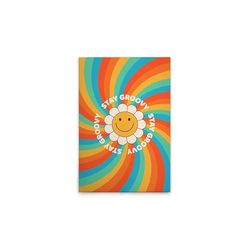 A.S. Création DD132737 - Stampa su tela, soggetto: Stay Groovy, multicolore, giallo, 50 x 75 cm