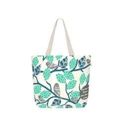 Ecoright Shoulder Bag, Canvas Shopper Bag, Casual Handbag, Large Shoulder Bag with Inner Pocket for School, Work Bag, Women's Bag, Sparrow Natural & Black, Utility