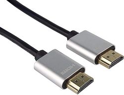 PremiumCord Cabo HDMI Slim 4K de alta velocidade M/M, 10,2 Gbps com Ethernet, compatível com vídeo 4 K@30 Hz, Full HD 1080p, Deep Cor, ARC, HDR, Dolby HD, conectores banhados a ouro, preto/prateado, 3