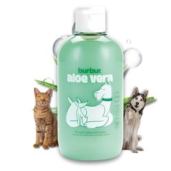 BURBUR - Aloe Vera, Shampooing pour Animaux de Compagnie | 400 ML | Shampooing Végan pour Chiens et Chats | Toutes les Races | Tous Types de Poils | avec Vitamine E