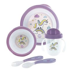 Coffret repas dBb Remond - décor licorne - violet