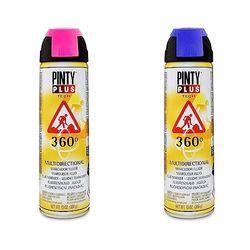 PINTYPLUS TECH Spray marcador 360º 650cc fucsia T184 & Nvs - Pintura spray marcador fluor.650cc. Azul T118/
