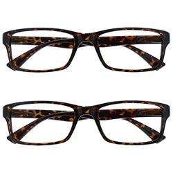 The Reading Glasses Company Brown Tortoiseshell Readers Value 2 Pack Mens Womens UVR2092BR +3.00