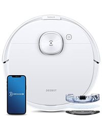 ECOVACS Deebot N8 Pro Robot Aspirateur Laveur avec Fonction d'Essuyage, Puissance d'Aspiration 2600 Pa, Détection d'Obstacles 3D, Aspirateur Robot avec Fonction Laser, Alexa, Blanc