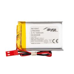 Batería de polímero de Litio LP803450 de 3,7 V, 1500 mAh, AKYGA AKY0647, batería de polímero de Litio PCM JST de 2 Pines, Conector de 2,54, 15 cm