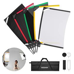 Neewer SF4560F Kit de Drapeau Pliable 5 en 1 pour Photographie, réflecteur, modificateur de lumière, pour Effets Doux, diffusés et Lumineux, Sac de Transport Inclus, 45 x 60 cm