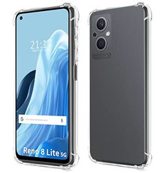Custodia in silicone antiurto trasparente per OPPO Reno 8 Lite 5G