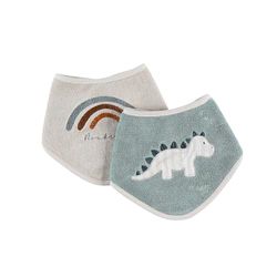 Noukie's - Baberos de pañuelo, diseño de dinosaurio Stegi, 2 unidades, hasta 3 meses
