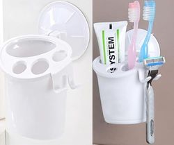 Bathroom Suction TOOTHBRUSH & Razor Holder -Screwless Fitting