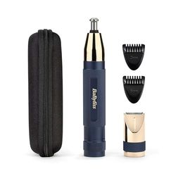BaByliss Super-X Metal Series - Tagliacapelli per naso, sopracciglia, orecchie, capelli, kit per la toelettatura, regalo per uomo (oro/blu)