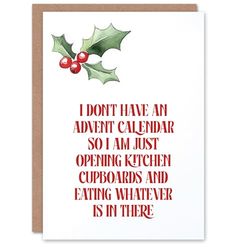 Artery8 Don't Have Advent Calendar Snacking Funny Blank For Him Or Her Art Christmas Card