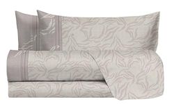 hermet Laura Biagiotti - Juego de sábanas de Matrimonio de algodón, diseño Estampado, 100% algodón, sábana encimera + sábana Bajera + par Fundas de Almohada, Color Gris Claro
