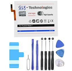 Original GLK de Technologies® batería para Huawei Mate 7, Battery, 4000 mAh, Batería de Alto Rendimiento con Profesional Kit Tool Set, sustituye a: hb417094ebc