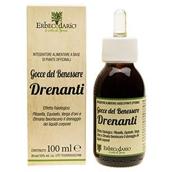 Erbecedario Gocce Del Benessere Drenanti, gocce drenanti favoriscono l'eliminazione dei liquidi, L'integratore diuretico contrasta la comparsa degli inestetismi della cellulite 1 Flacone 100ml