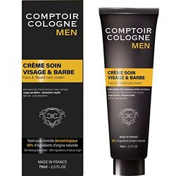 Comptoir Cologne Crema Viso e Barba per Uomo, 75 ml, Senza Profumo, per Tutti i Tipi di Pelle, Adulti