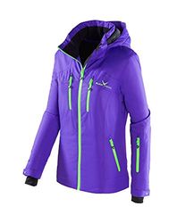 Black Crevice Giacca da sci Donna I Giacca da sci da donna in diversi colori e taglie I Giacca a vento impermeabile da donna I Tasche impermeabili con cerniera I Giacca da sci con cappuccio