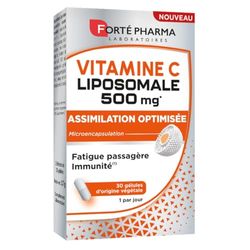 Forté Pharma – Vitamine C Liposomale 500 mg | Complément Alimentaire Défenses immunitaires & Anti fatigue - Assimilation optimale - Gélules végétales - Dès 12 ans | 30 gélules, 1/jour
