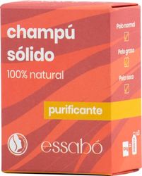 Essabó Shampoo Solido Purificante - 100% Naturale - Base di Burro di Olio di Melograno e Argilla Rossa - Realizzato Artigianalmente - Adatto per Bambini e Pelle Sensibile - Senza Allergeni - 100 g