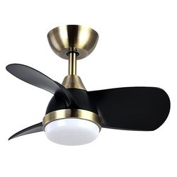 Eden pulse Ventilator, leer, zwart, 3 vleugels, 2400 lm, 6 snelheden, geïntegreerde led, 35/47 x 60 x 60 cm