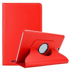 Cadorabo Fodral kompatibelt med Samsung Galaxy Tab S3 (9,7 tum) surfplattefodral utan bil Wake Up av premiumkonstläder, flip vikbart, stötsäkert fodral för Galaxy Tab S3 (9,7 tum), röd väska