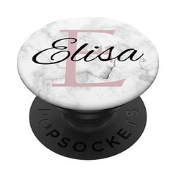 PopSockets Elisa Pink Monogram Lettera E Girls in Personalizzare PopGrip: Impugnatura per Telefoni Cellulari e Tablet Intercambiabile