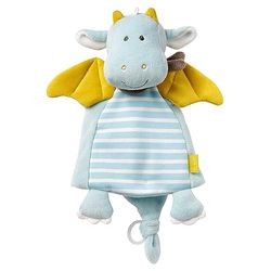 Fehn Dragon 065077 Doudou dragon de luxe Doudou avec anneau de fixation pour la tétine Pour se blottir Pour bébés à partir de 0 mois Dimensions : 30 cm